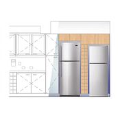 Cocina Celeste. Un progetto di Design e creazione di mobili e Interior design di ZAMA Estudio de Diseño - 11.08.2022