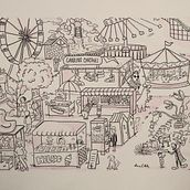 LA FERIA . Un progetto di Illustrazione tradizionale, Bozzetti, Disegno a matita, Disegno, Pittura ad acquerello, Sketchbook e Illustrazione con inchiostro di Ana Cristina Hdz - 10.04.2022