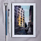 Hong Kong urban landscape: Gouache Painting of Urban Landscapes . % Becky Isjwara tarafından hazırlanan Geleneksel illüstras, on, Tablo, Guaj Bo, Ve ama projesi - 08.10.2022