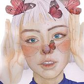Mi proyecto del curso: Retrato ilustrado en acuarela. Traditional illustration, Fine Arts, Painting, Drawing, Watercolor Painting, Portrait Drawing, and Artistic Drawing project by Mariana Guajardo - 08.13.2022