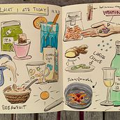 Mein Kursprojekt: Illustriertes Tagebuch: Tägliche bewusste Übung. Fine Arts, Sketching, Creativit, Drawing, and Sketchbook project by Jana Suing - 08.13.2022
