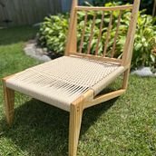 My project for course: Furniture Design: Introduction to Danish Cord Weaving. Un proyecto de Artesanía, Diseño, creación de muebles					, Diseño de interiores, Decoración de interiores, Tejido, Upc y cling de Katelyn Spinozzi - 13.08.2022