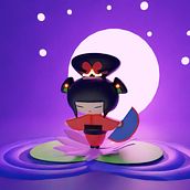 Mi proyecto del curso: Geisha kawaii. Un projet de Illustration traditionnelle, Conception de personnages, Illustration numérique, Modélisation 3D , et Manga de Soraya Mujica Herazo - 13.08.2022