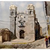 Mi proyecto del curso: Paisajes urbanos en acuarela. Fine Arts, Watercolor Painting, and Architectural Illustration project by Enrique Bracamonte Heredia - 08.14.2022