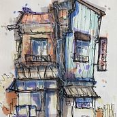 Mi proyecto del curso: Dibujo arquitectónico expresivo con marcadores de colores. Projekt z dziedziny Sketching,  R, sunek architektoniczn, Sketchbook,  R, sunek atramentem,  R i sunek użytkownika Lorena Soler Casale - 06.08.2022