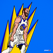 Ilustración geométrica de Stephen Curry. Ilustração tradicional, Ilustração vetorial e Ilustração digital projeto de Juan Carlos Bonillo Pérez - 08.05.2022