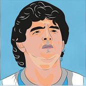 Maradona. Traditional illustration, Vector Illustration, Drawing, Digital Illustration, Realistic Drawing, and Artistic Drawing project by Claudio Lopez - 08.15.2022