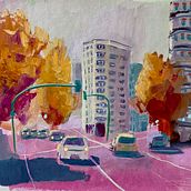 My project for course: Gouache Painting of Urban Landscapes. Traditional illustration, Painting, and Gouache Painting project by pip - 08.11.2022