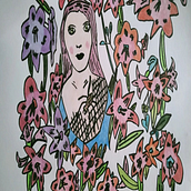 Chica arana con flores. Projekt z dziedziny Trad, c i jna ilustracja użytkownika regina castilla agusti - 16.08.2022