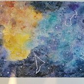 Galaxie à l'aquarelle: Techniques modernes d’aquarelle. Traditional illustration, Fine Arts, Painting, and Watercolor Painting project by monier_carolann - 08.16.2022