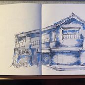 Sketch 1. Grey + Blue + Black. Sketching, Drawing, Architectural Illustration, Sketchbook & Ink Illustration project by monad - 08.17.2022