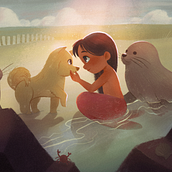New friend. Digital Illustration, Traditional illustration, Editorial Illustration, and Character Design project by María Tuti - 07.16.2022
