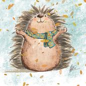Hedgehog. Traditional illustration project by Nicola Edmondson - 08.16.2022