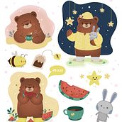 Meu projeto do curso: Ilustração kawaii: collection Nicolas Bear. Traditional illustration, Character Design, and Manga project by Samíramis Souza - 08.17.2022