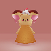 Meu projeto do curso: Criação de personagens Kawaii em 3D com Blender. Un proyecto de Ilustración tradicional, Diseño de personajes, Ilustración digital, Modelado 3D y Manga de Estela Ribeiro - 15.08.2022