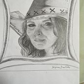 Ma fille Ophélie 🌺mon premier dessin 🌺. Pencil Drawing project by Delphine Bouillon Kiefer - 08.15.2022