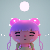 My project for course: Kawaii Character Creation in 3D with Blender  . Ilustrație tradițională, Design de caractere, Ilustrație digitală, modelare 3D și Manga de Jakub Říha - 08.19.2022