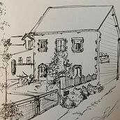 Vakantie schets. Un projet de Illustration traditionnelle, Architecture , et Esquisse  de Tamara Vdf Brandenburg - 26.08.2022