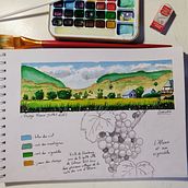 Alsace: Caderno de viagem em aquarela. Traditional illustration, Watercolor Painting, Architectural Illustration, and Sketchbook project by gabrielamarilyne - 08.18.2022