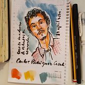 Daniëlle's project for course: Watercolor Portrait Sketchbook. Painting, Watercolor Painting, Portrait Drawing, and Sketchbook project by Daniëlle Vergara-Molenaar - 08.19.2022