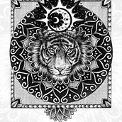 Tigre lunar. Un progetto di Illustrazione tradizionale e Disegno digitale di Sofía Ortega - 20.08.2022