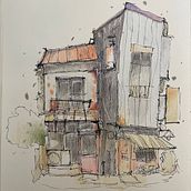 My project for course: Expressive Architectural Sketching with Colored Markers. Un progetto di Bozzetti, Disegno, Illustrazione architettonica, Sketchbook e Illustrazione con inchiostro di Yve - 20.08.2022