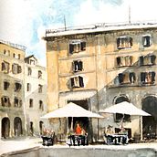 My project for course: Modern Techniques for Watercolor Cityscapes. Painting, and Watercolor Painting project by Mircea G - 08.20.2022