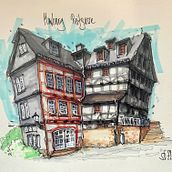 Mein Kursprojekt: Expressive Architekturskizzen mit Markern 2. Traditional illustration, Drawing, Sketchbook, and Architectural Illustration project by Stephan B. - 08.21.2022