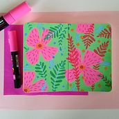Mijn project van de cursus: Botanische patronen in je schetsboek: overwin de blanco pagina. Traditional illustration, Pattern Design, Botanical Illustration, and Sketchbook project by Carmen Vossepoel - 08.21.2022