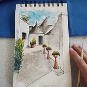 Il mio progetto del corso: Diario di viaggio ad acquerello. Een project van Traditionele illustratie, Aquarelschilderen,  Architecturale illustratie y Sketchbook van flaliv - 21.08.2022