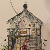My project for course: Expressive Architectural Sketching with Colored Markers. Sketching, Drawing, Architectural Illustration, Sketchbook & Ink Illustration project by Renate Johansen - 08.21.2022
