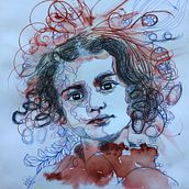 Mon projet du cours : Portrait expérimental à l'encre, à l'alcool et au thé. Un proyecto de Bellas Artes, Pintura, Dibujo e Ilustración con tinta de Christine Claustre-Benassaya - 22.08.2022