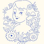 Meu projeto do curso: Retrato ilustrado com elementos botânicos. Ilustração tradicional, Ilustração digital, Ilustração botânica, e Desenho digital projeto de Thais Barbosa - 22.08.2022