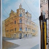 My project for course: Architectural Sketching with Watercolor and Ink. Sketching, Drawing, Watercolor Painting, Architectural Illustration, Sketchbook & Ink Illustration project by Benny Yansen - 08.21.2022