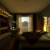 Render of my bedroom how I wish it would be. Un progetto di Architettura d'interni, Interior design, Interior Design e Interior Design di Bruno Staude - 23.08.2022
