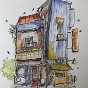 My project for course: Expressive Architectural Sketching with Colored Markers. Sketching, Drawing, Architectural Illustration, Sketchbook & Ink Illustration project by David Wright - 08.23.2022