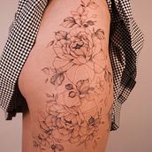 Large scale floral leg piece. Desenho de tatuagens projeto de Gee Hawkes - 23.08.2022