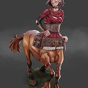 Gudrilda, la princesa centáuride . Traditional illustration, Character Design, Digital Illustration, Concept Art, Digital Drawing, and Digital Painting project by Moises Briceño - 08.23.2022