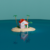 Kame House 3D Model. 3D project by Ana Martin Prieto - 01.30.2022