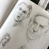 My project for course: Portrait Sketchbooking: Explore the Human Face. Sketching, Drawing, Portrait Drawing, Artistic Drawing, and Sketchbook project by caareroot - 08.25.2022