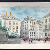 Mon projet du cours : Dessin architectural à l’aquarelle et à l’encre. Sketching, Drawing, Watercolor Painting, Architectural Illustration, Sketchbook & Ink Illustration project by guillou.olivier7 - 08.25.2022