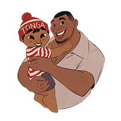 Habitantes de Tonga. Een project van Traditionele illustratie, Schilderij,  Tekening y  Concept art van Leonardo Rodrigues - 20.06.2022