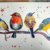 Mein Kursprojekt: Illustriere Vögel mit expressiven Aquarelltechniken. Traditional illustration, Watercolor Painting, Realistic Drawing, and Naturalistic Illustration project by Franziska Kröner - 08.25.2022