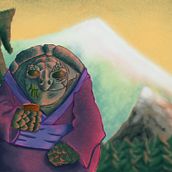 Tortoise at tea time . Traditional illustration project by jasoninglis2 - 08.25.2022