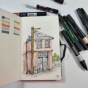 My project for course: Expressive Architectural Sketching with Colored Markers. Sketching, Drawing, Architectural Illustration, Sketchbook & Ink Illustration project by Philippa Shone - 08.26.2022
