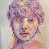 My project for course: Artistic Portrait with Watercolors. Fine Arts, Painting, Watercolor Painting, and Portrait Drawing project by erik - 07.30.2022