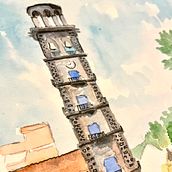 Dibujo arquitectónico canario. Un proyecto de Bocetado, Dibujo, Pintura a la acuarela, Ilustración arquitectónica, Sketchbook e Ilustración con tinta de Adrián de Armas Ramos - 28.08.2022