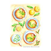 Mi proyecto del curso:  Ilustración gastronómica con acuarela. Projekt z dziedziny Trad, c, jna ilustracja,  Sztuki piękne,  Malarstwo i Malowanie akwarelą użytkownika Daniela Bouroncle - 29.08.2022
