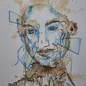 My project for course: Experimental Portraiture with Ink, Tea and Alcohol. Artes plásticas, Pintura, Desenho e Ilustração com tinta projeto de Barry Knott - 29.08.2022
