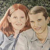 Example of my work: portrait in colored pencil. . Ilustração tradicional projeto de Elizabeth Reed - 30.08.2022